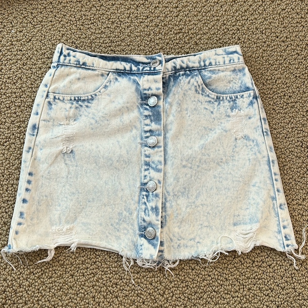light washed jean skirt